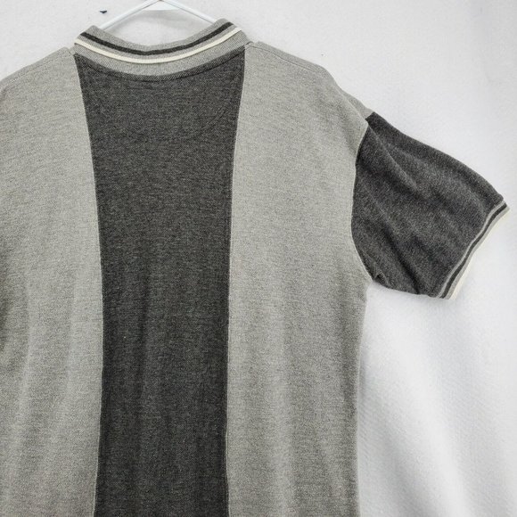 CHICAGO BEARS Shirt Men’s Short Sleeve Striped Polo NFL Gray Large - Picture 11 of 11